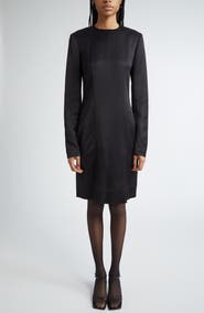 TOTEME Long Sleeve Double Face Satin Shift Dress
