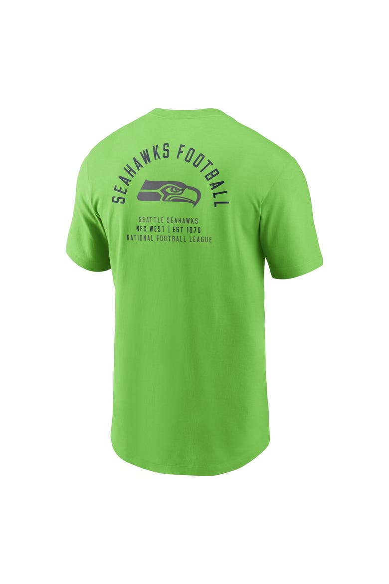 Men's Nike Neon Green Seattle Seahawks Split Logo T-Shirt, Alternate, color, Neon Green