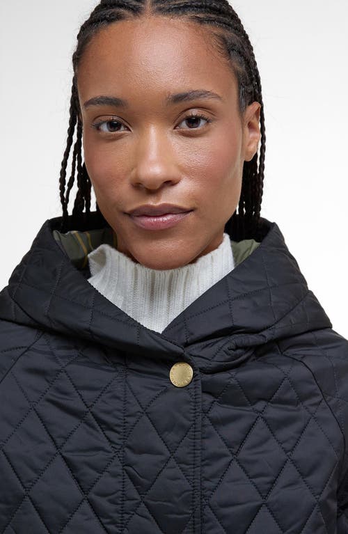 Barbour Hilary Longline Quilted Jacket In Black