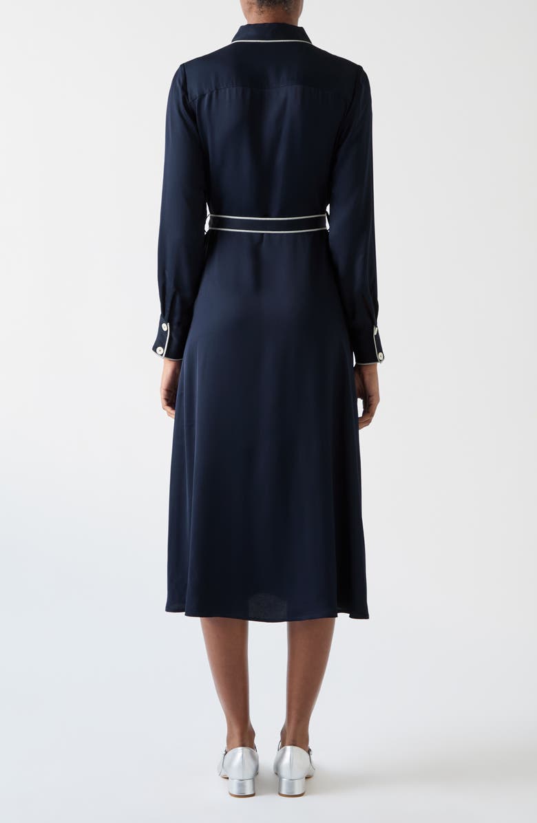 LK Bennett Elise Tie Waist Long Sleeve Maxi Shirtdress, Alternate, color, 