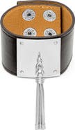 HMY JEWELRY Stainless Steel Tassel Brown Leather Bracelet