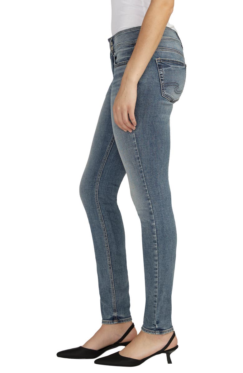 Silver Jeans Co. Suki Curvy Mid Rise Skinny Jeans, Alternate, color, Indigo
