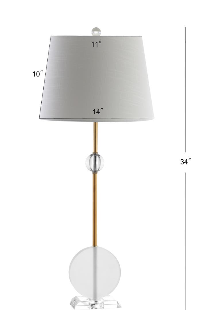 Spencer 34" Crystal/Metal LED Table Lamp, Brass, Alternate, color, Clear/Brass Gold