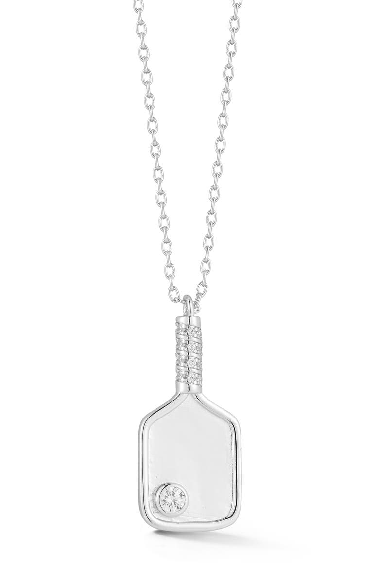 Pickleball Paddle Pendant Necklace, Main, color, SILVER