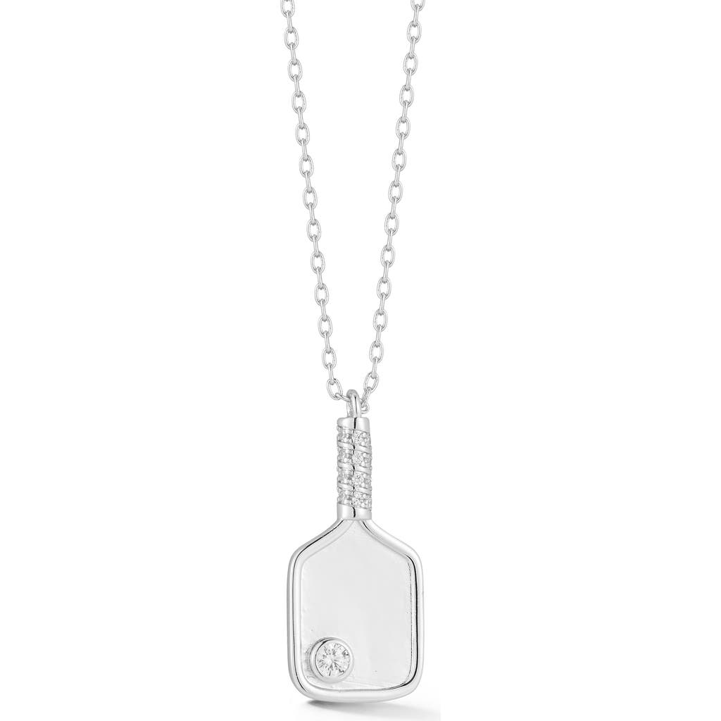 Sphera Milano Pickleball Paddle Pendant Necklace In Silver