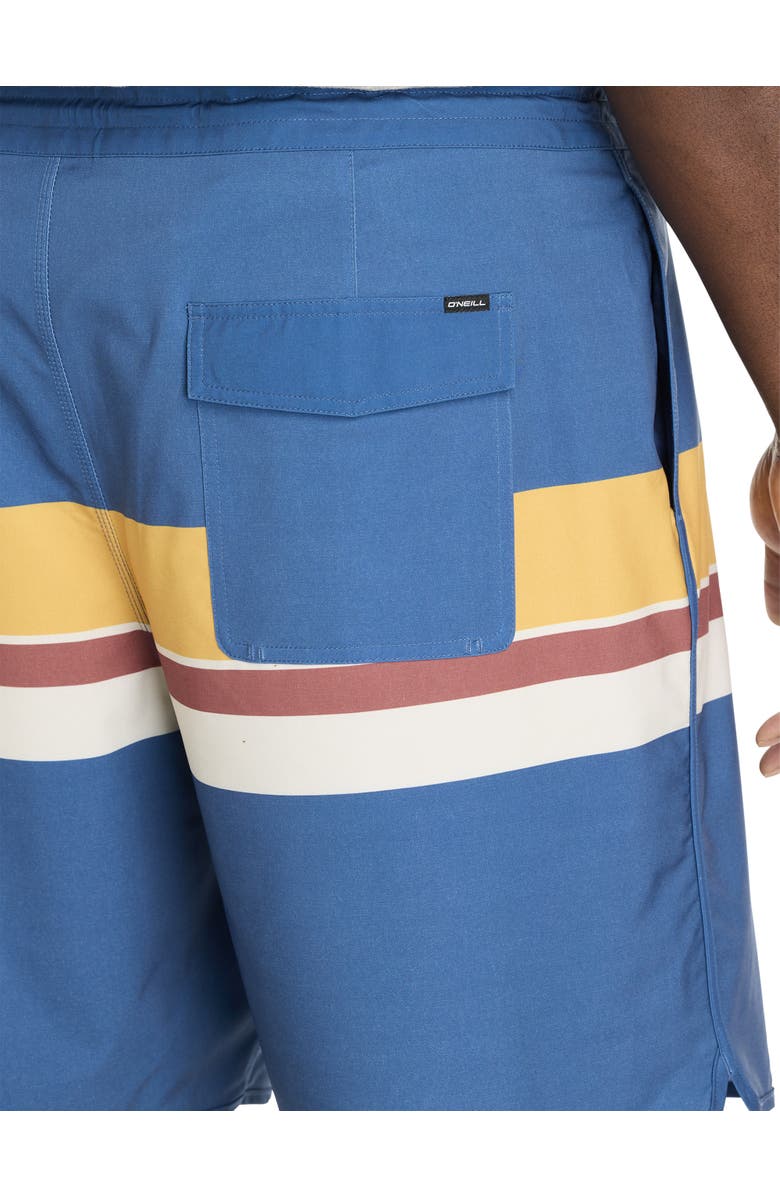 O'Neill Big & Tall Cruzer Striped Scallop Board Shorts, Alternate, color, 