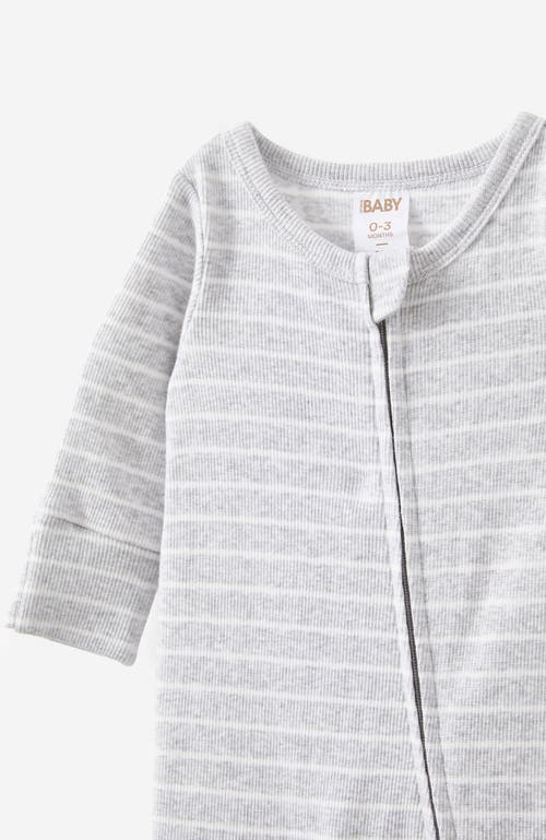 Cotton On Kids The Billie Long Sleeve Rib Romper In Cloud Marle Vanilla Riley