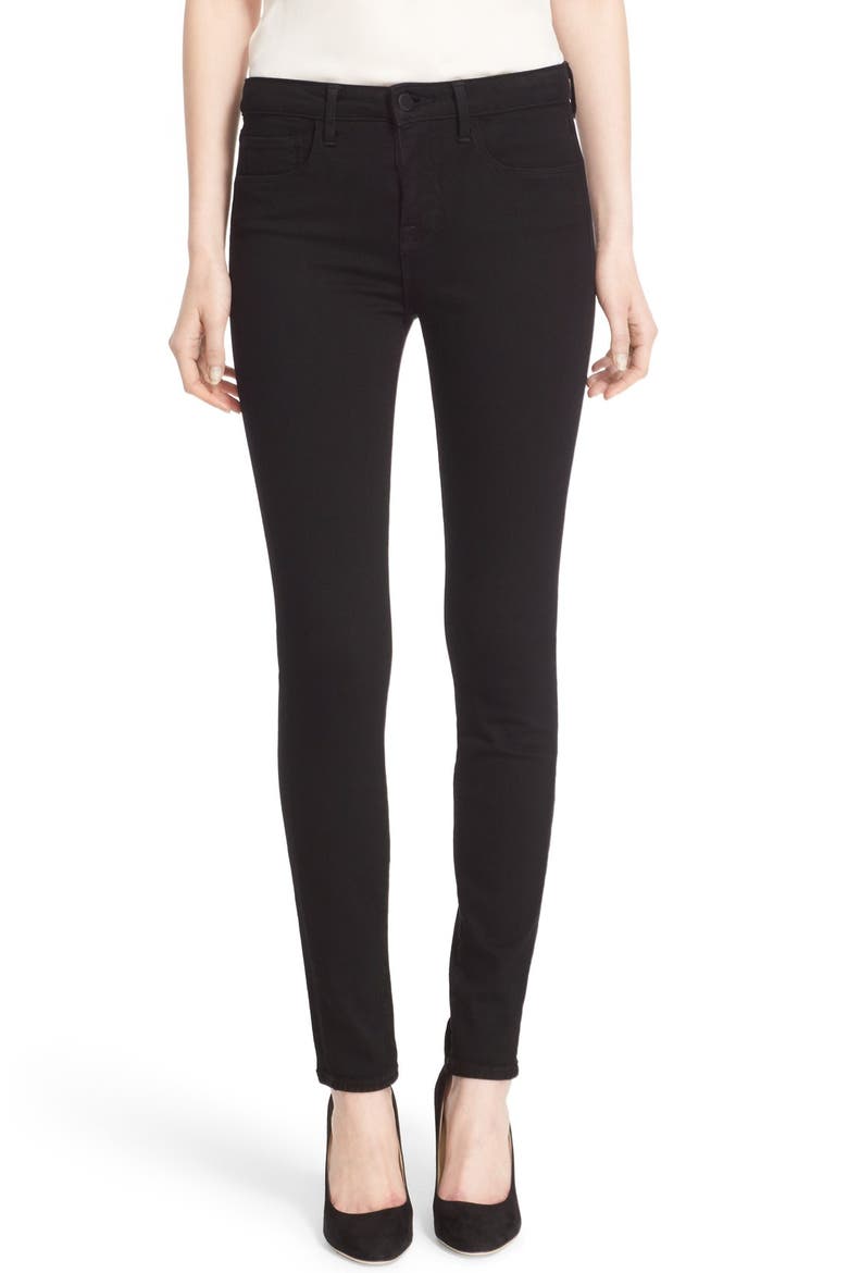 '30' High Rise Skinny Jeans, Main, color, NOIR