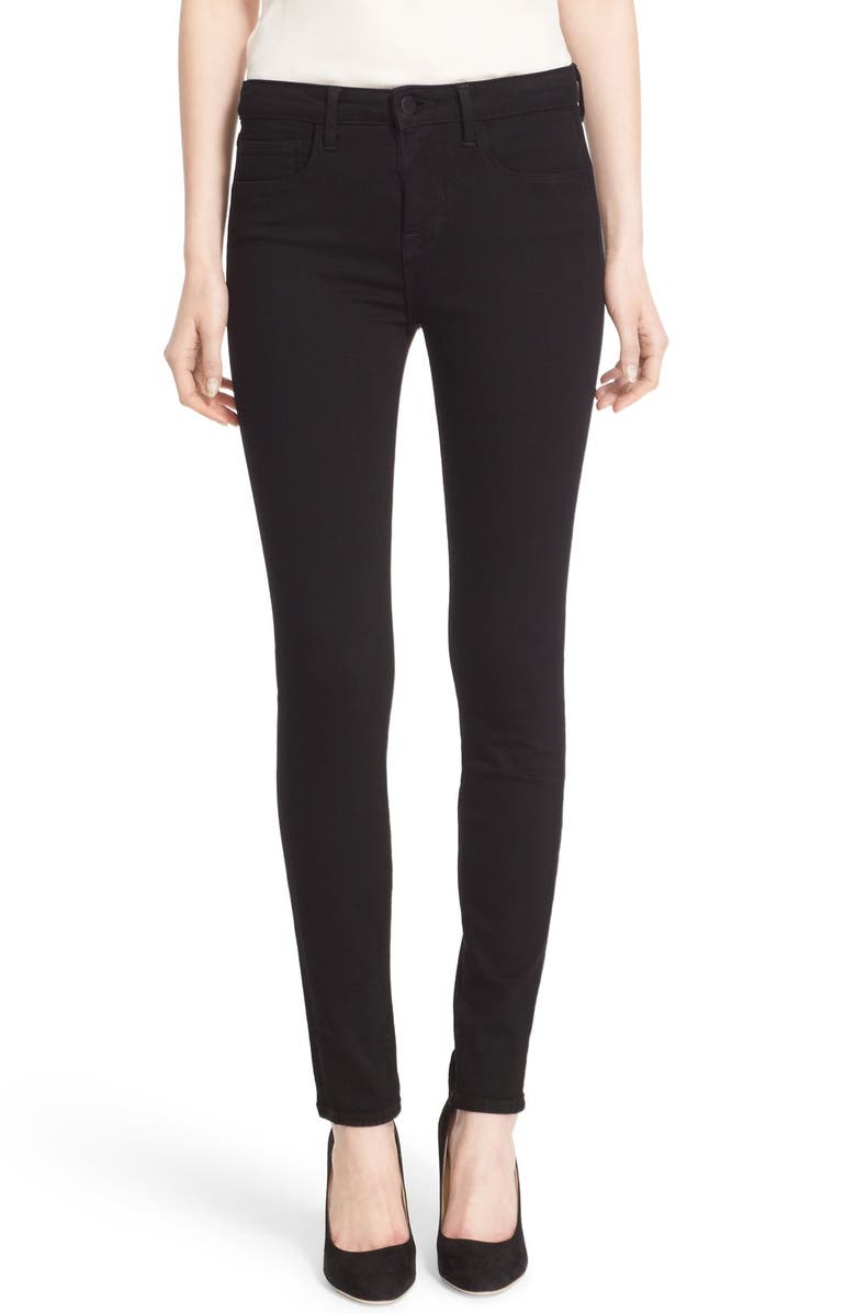 L'AGENCE '30' High Rise Skinny Jeans, Main, color, Noir