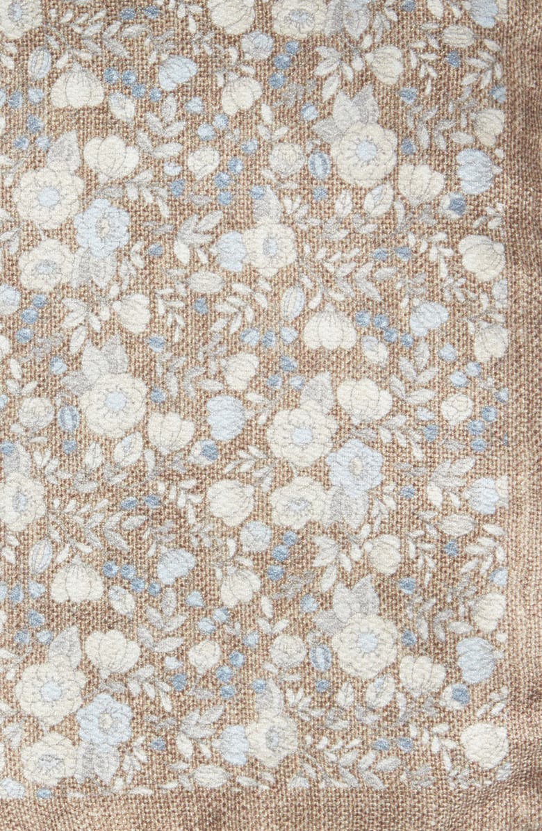 Jack Victor Yukon Reversible Silk Pocket Square, Alternate, color, Brown