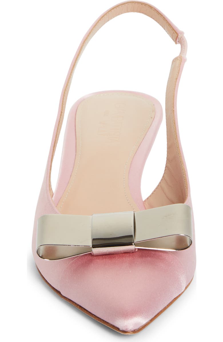 Giambattista Valli Crystal Ball Bow Pointed Toe Silk Slingback Pump, Alternate, color,