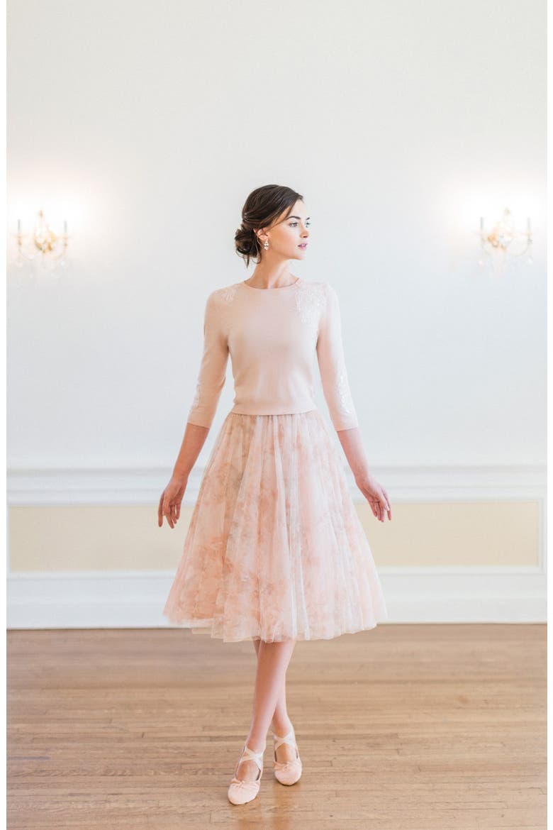 Lucy Print Tulle Skirt, Alternate, color, BLUSH MULTI