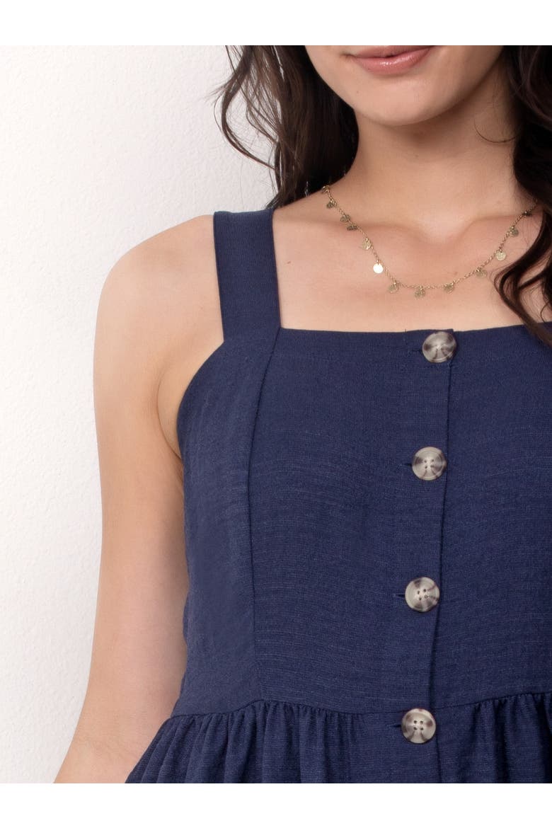 Button Front Midi Dress, Alternate, color, Navy