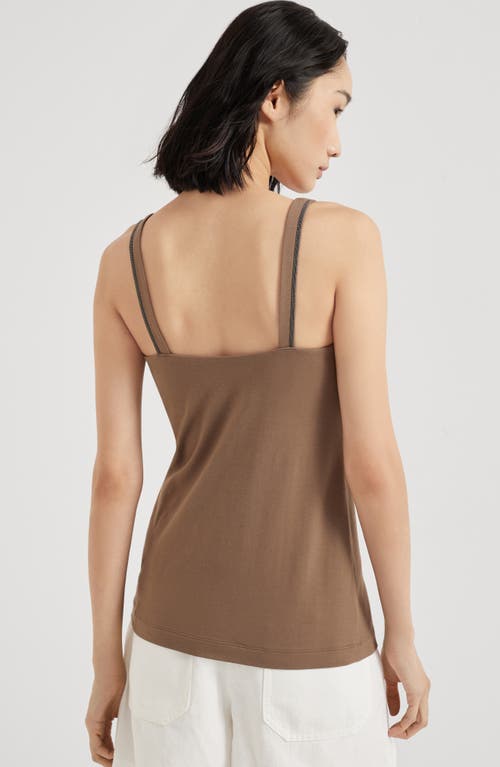 Brunello Cucinelli Jersey Top In Chocolate