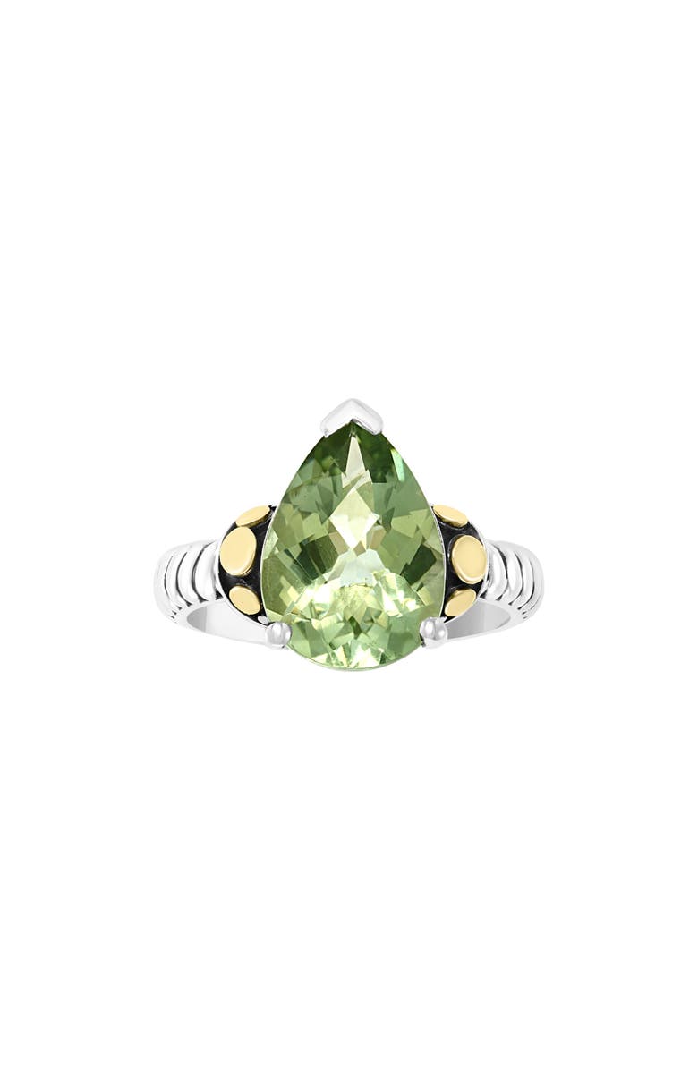 EFFY Sterling Silver 18K Gold Green Quartz Ring, Alternate, color, Green