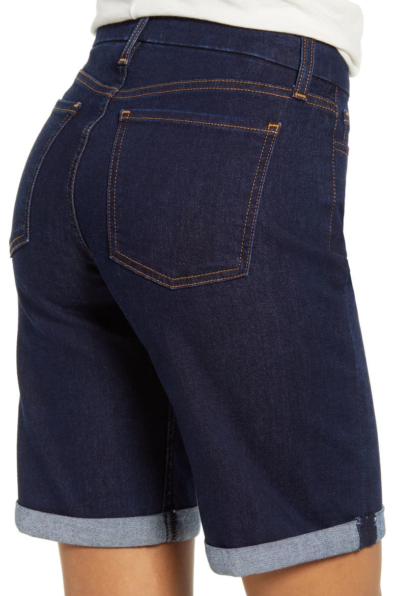 JEN7 High Waist Denim Bermuda Shorts, Alternate, color, HAVEN
