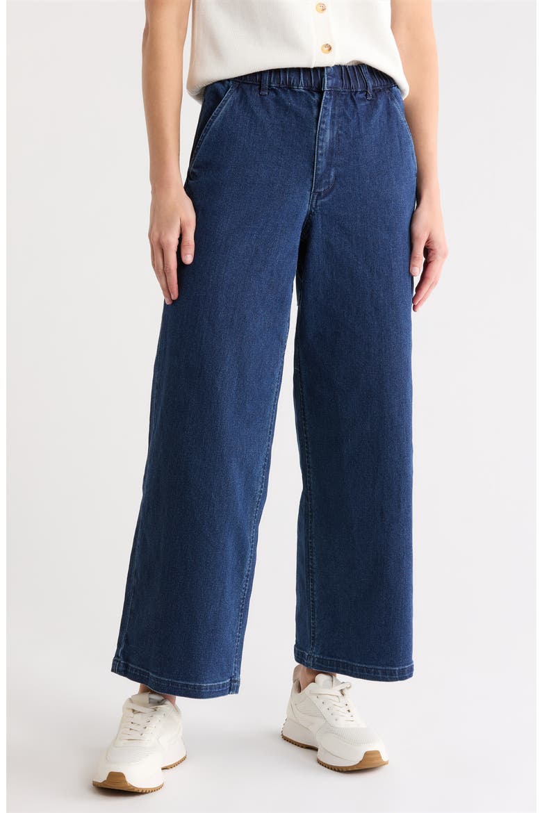 Trouser Wide Leg Jeans, Main, color, DARK WASH