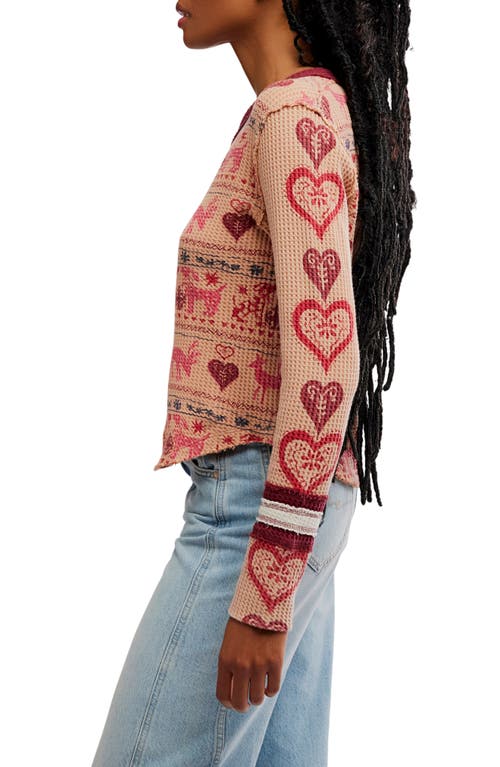 Free People Blissful Layering Long Sleeve T-shirt In Pink