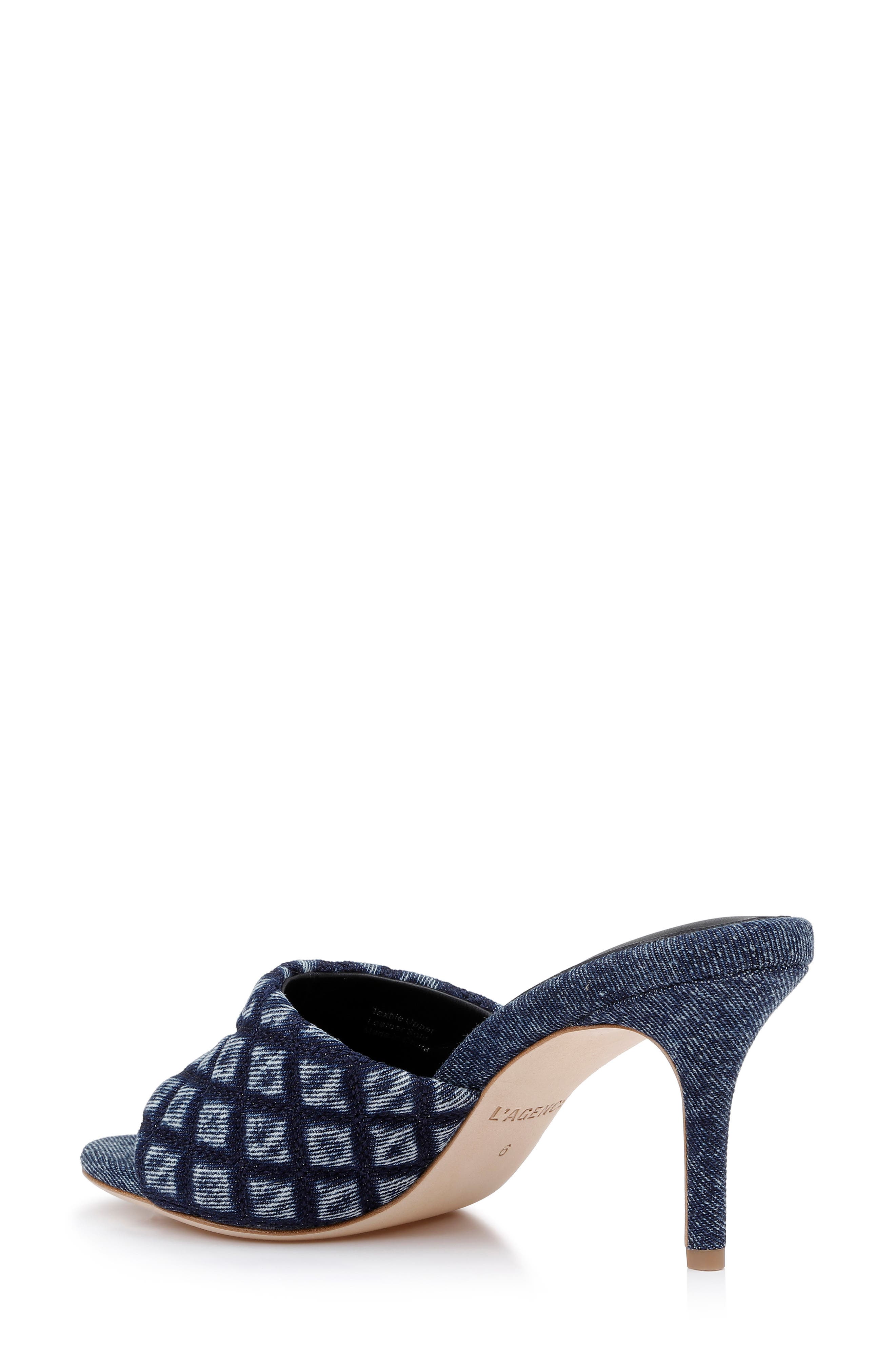 L'AGENCE Denise Slide Sandal, Alternate, color, Dark Denim