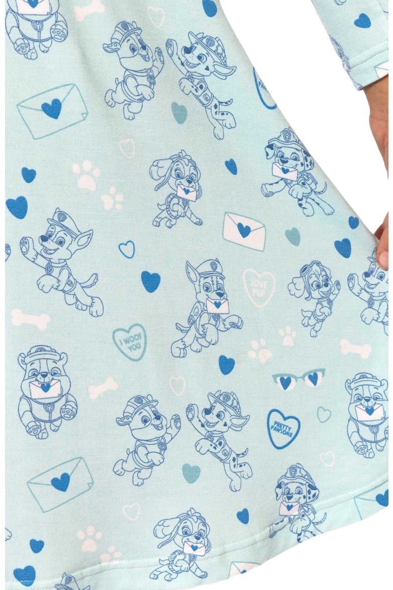 Kids' PAW Patrol Valentine's Blue Long Sleeve Dress, Alternate, color, PAW Valentine Blue