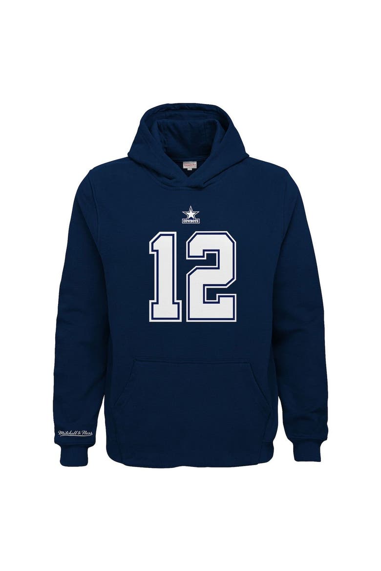 Youth Mitchell & Ness Navy Dallas Cowboys Retired Player Name & Number Pullover Hoodie, Alternate, color, Navy
