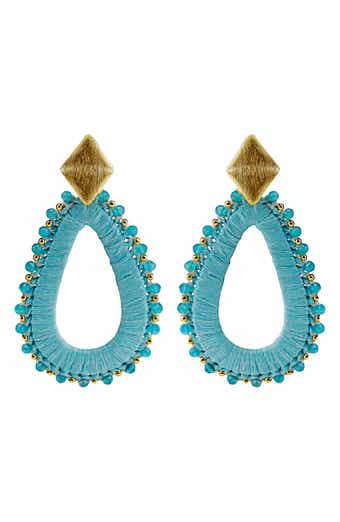 Panacea Raffia Wrapped Drop Earrings