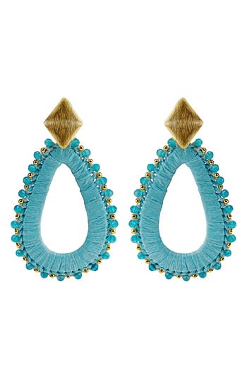Panacea Raffia Wrapped Drop Earrings
