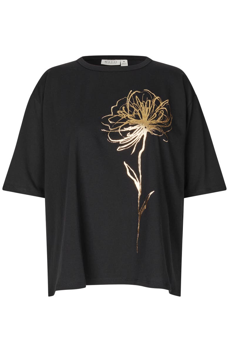 Masai Copenhagen MaDoreann Short Sleeve Print T-Shirt, Main, color, Black