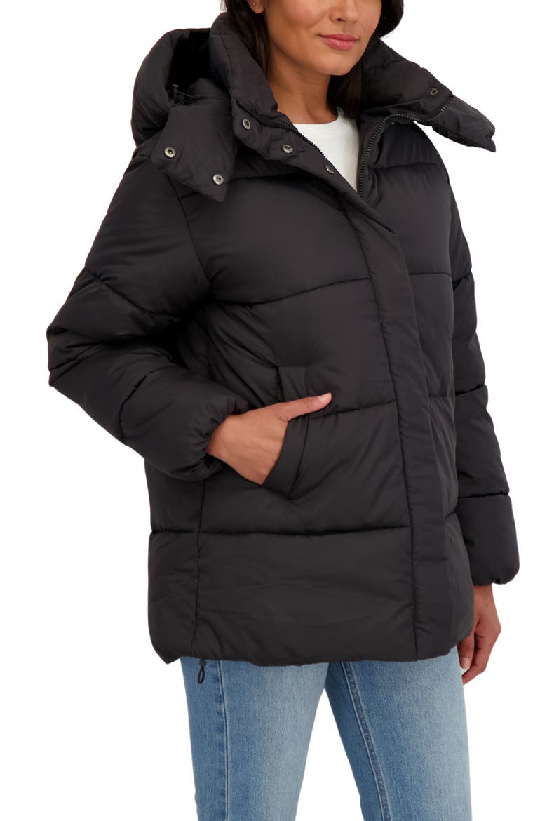 Water Resistant Puffer Jacket, Alternate, color, BLACK