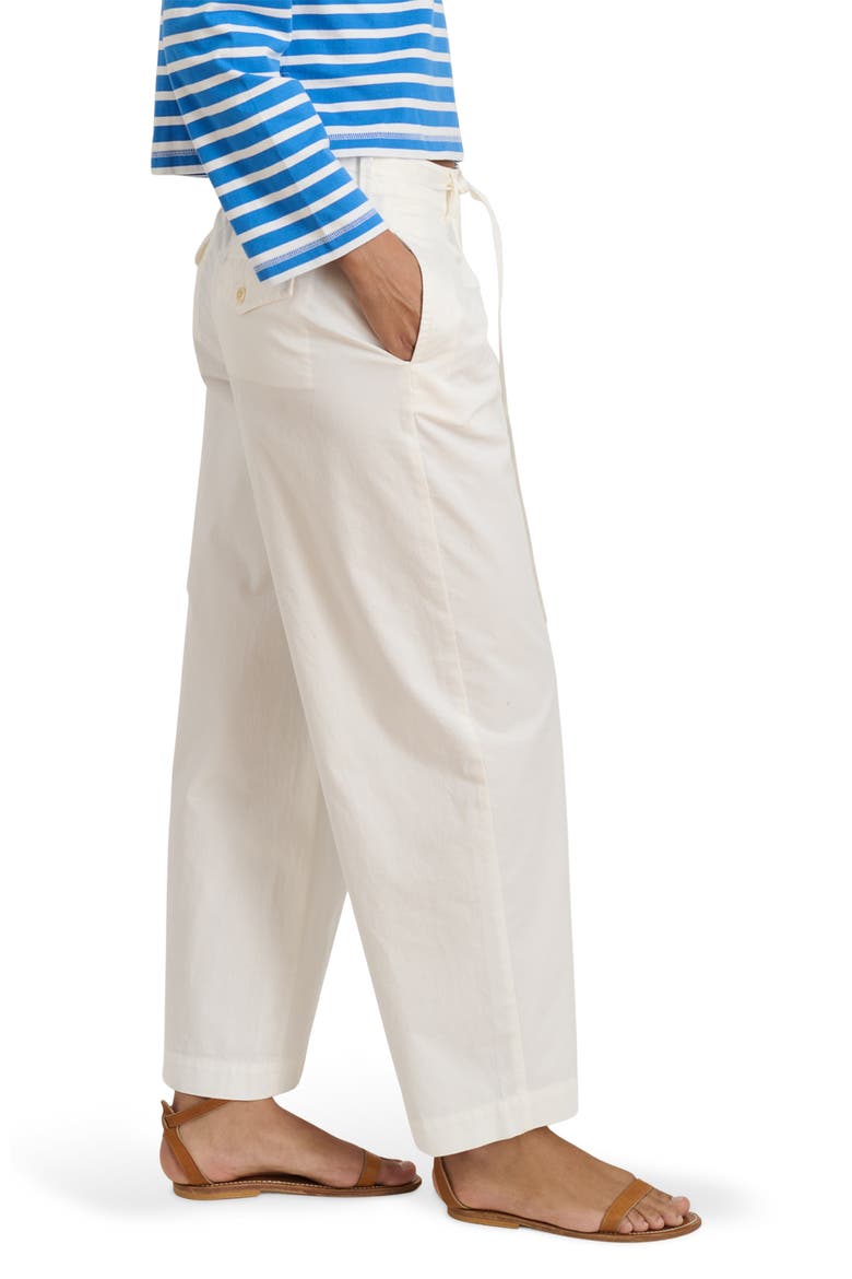 Ina Pleat Cotton Twill Drawstrings Pants, Alternate, color, WHITE