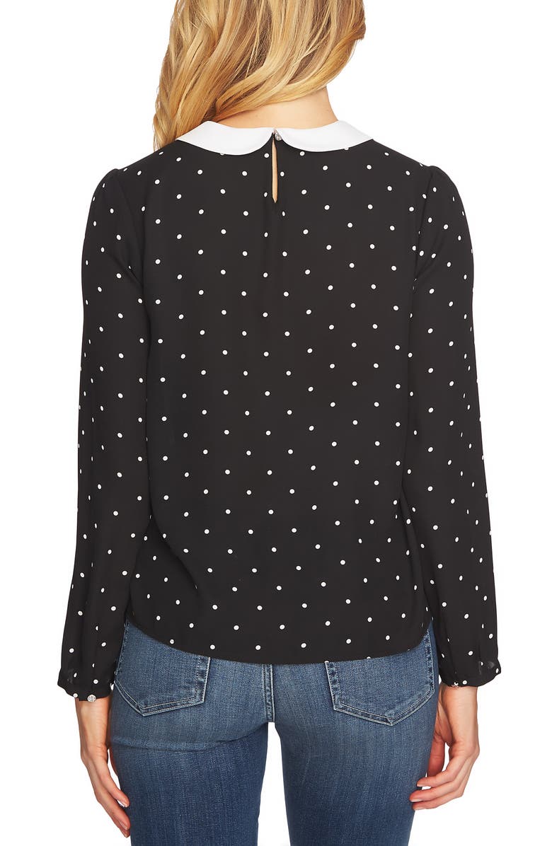 CeCe Gallery Polka Dot Crepe Blouse, Alternate, color, 