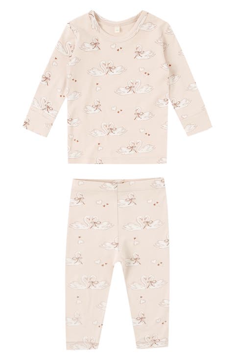 Swan Print Fitted Pajamas (Baby)