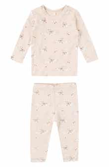 Swan Print Fitted Pajamas