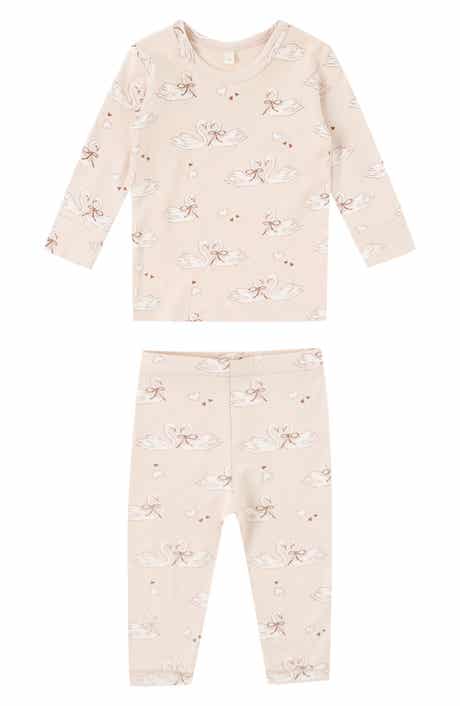 Swan Print Fitted Pajamas