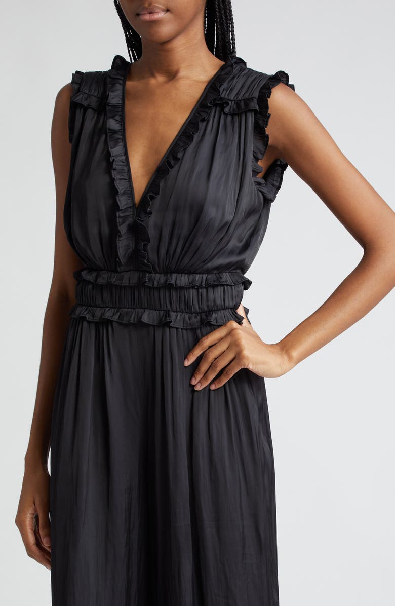 Ramy Brook Katelyn Ruffle Satin Jumpsuit, Alternate, color, 