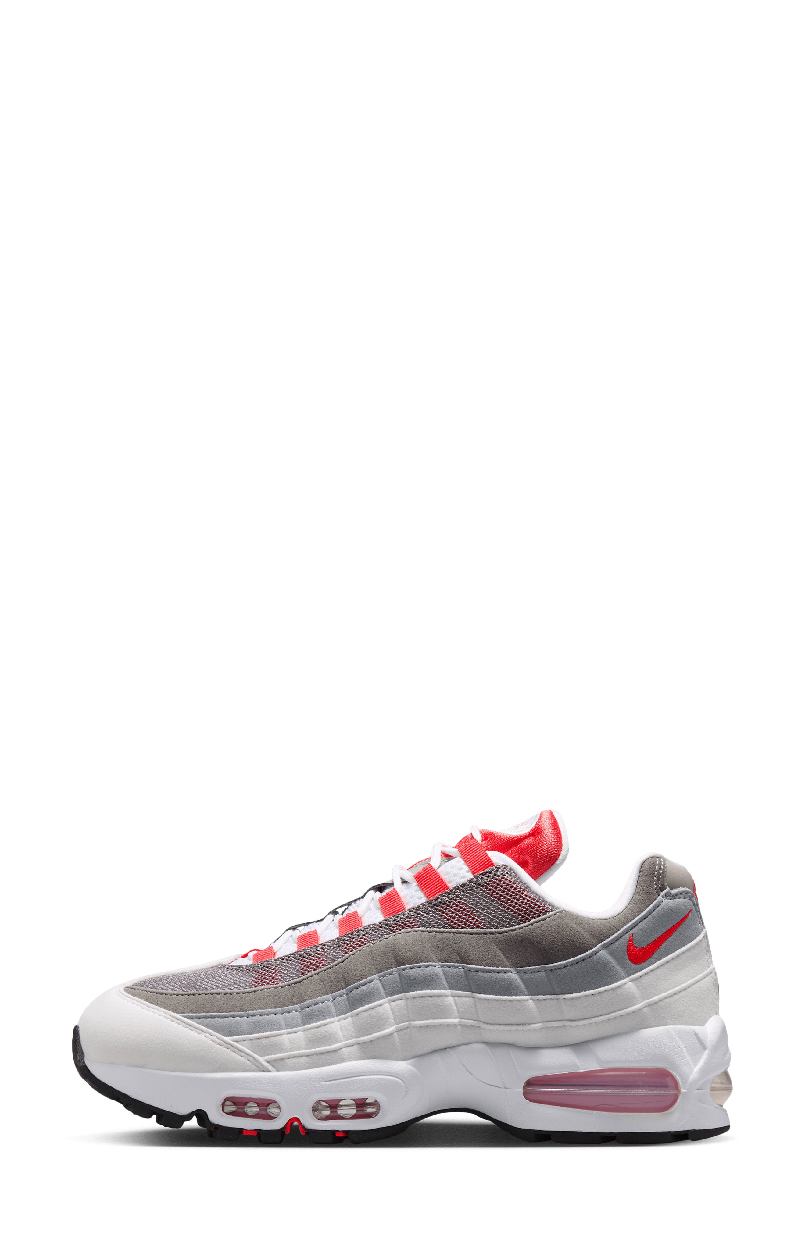 Air Max 95 Big Bubble Sneaker, Alternate, color, WHITE/ PINK/ GREY/ CRIMSON