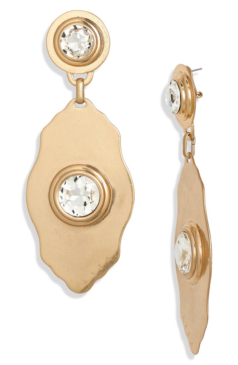 Area Nameplate Crystal Drop Earrings, Main, color, 