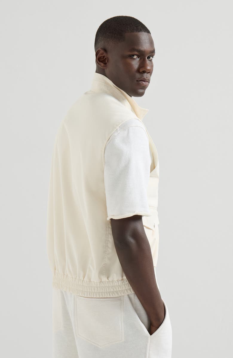 Brunello Cucinelli Nylon vest with padding, Alternate, color, Panama