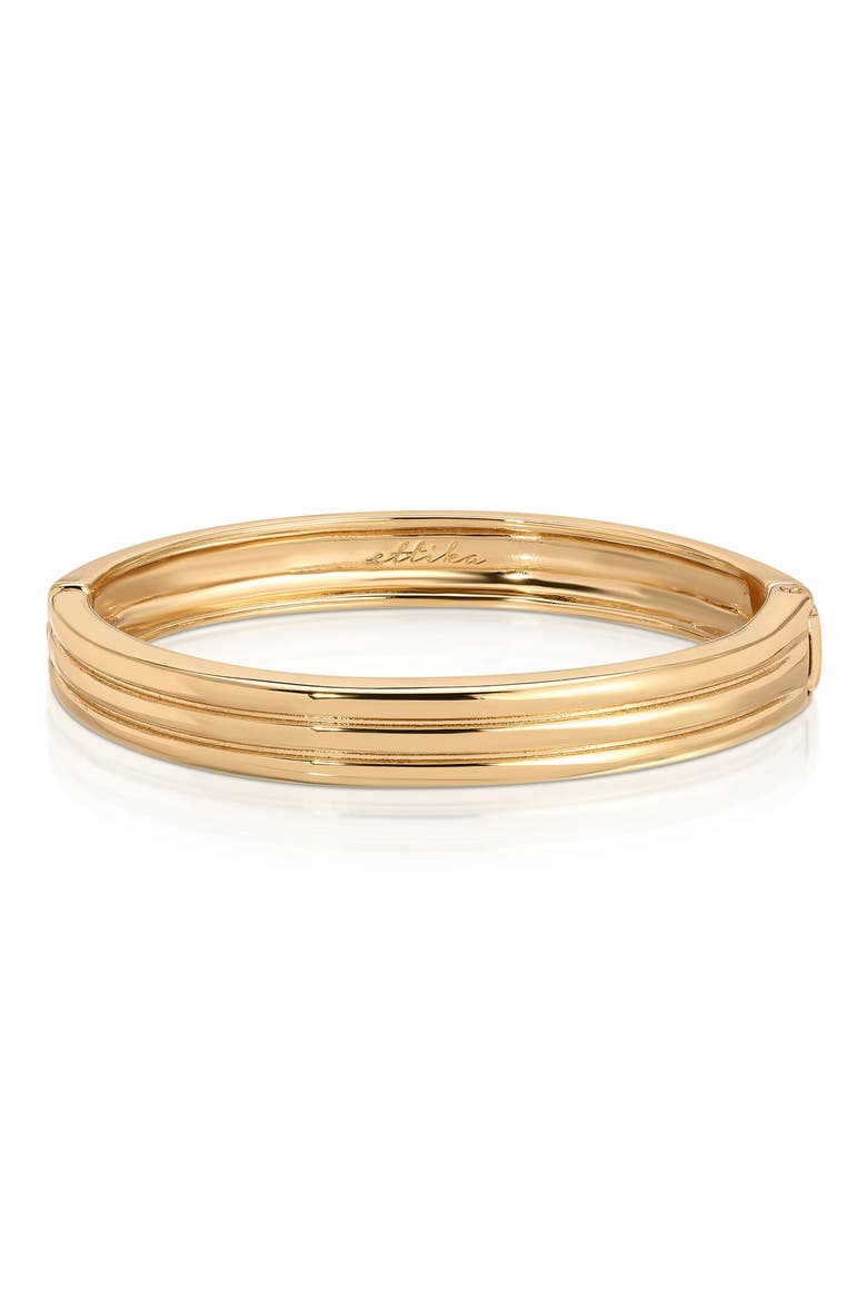 Etched Hinged Bangle, Main, color, GOLD