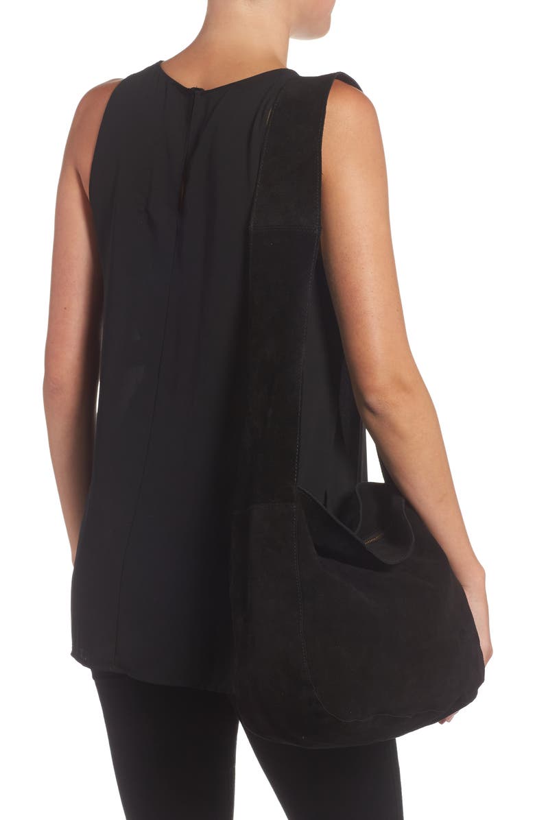Topshop Susie Mini Leather Hobo, Alternate, color,