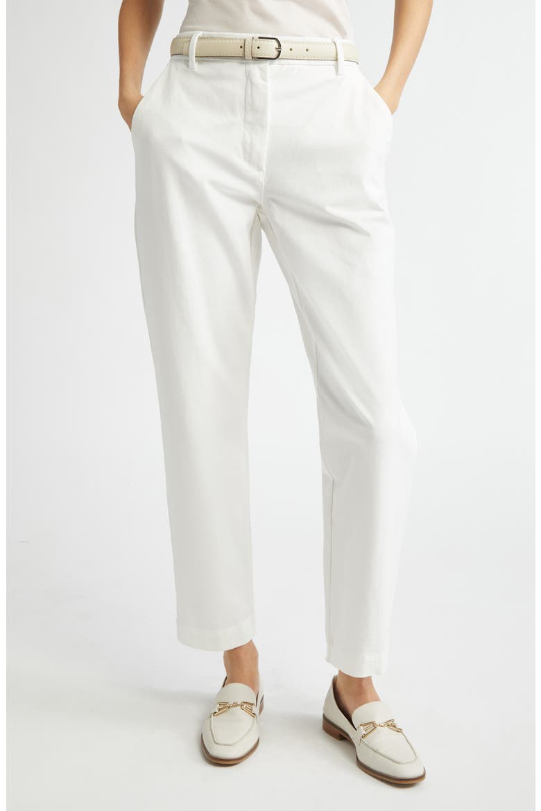 Cotton Blend Slim Fit Pants, Main, color, WHITE