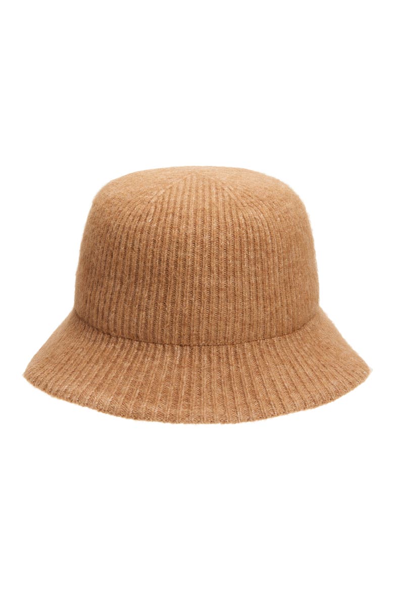 Rib Knit Cloche, Main, color, CAMEL
