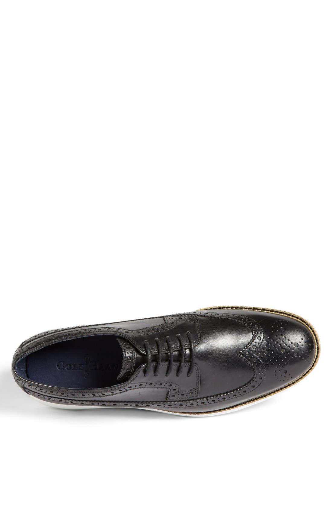 'LunarGrand' Longwing Derby (Nordstrom Exclusive), Alternate, color, BLACK/ WHITE LEATHER