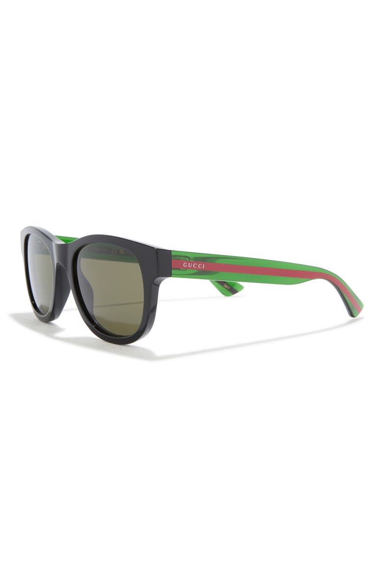 52mm Square Sunglasses, Alternate, color, BLACK GREEN GREEN