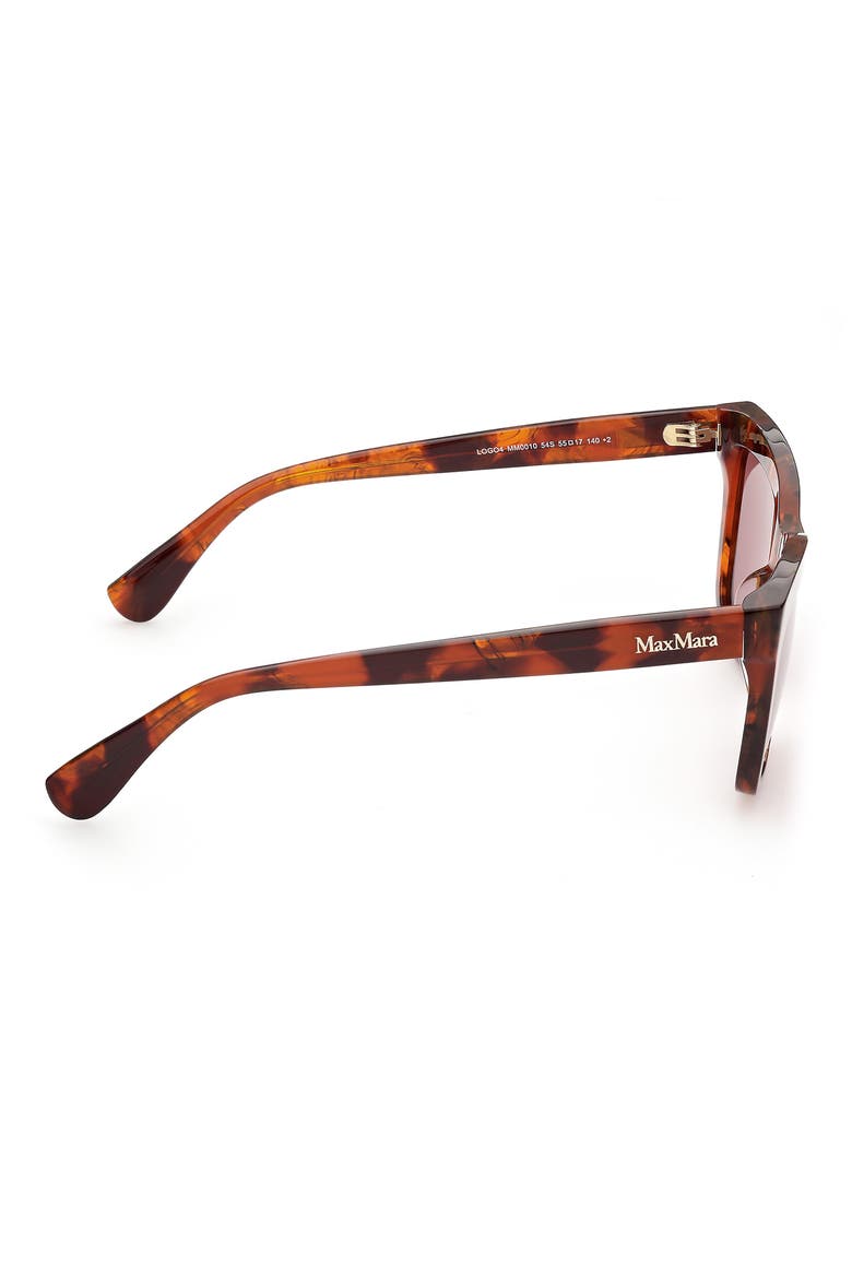 55mm Rectangular Sunglasses, Alternate, color, RED HAVANA / BORDEAUX