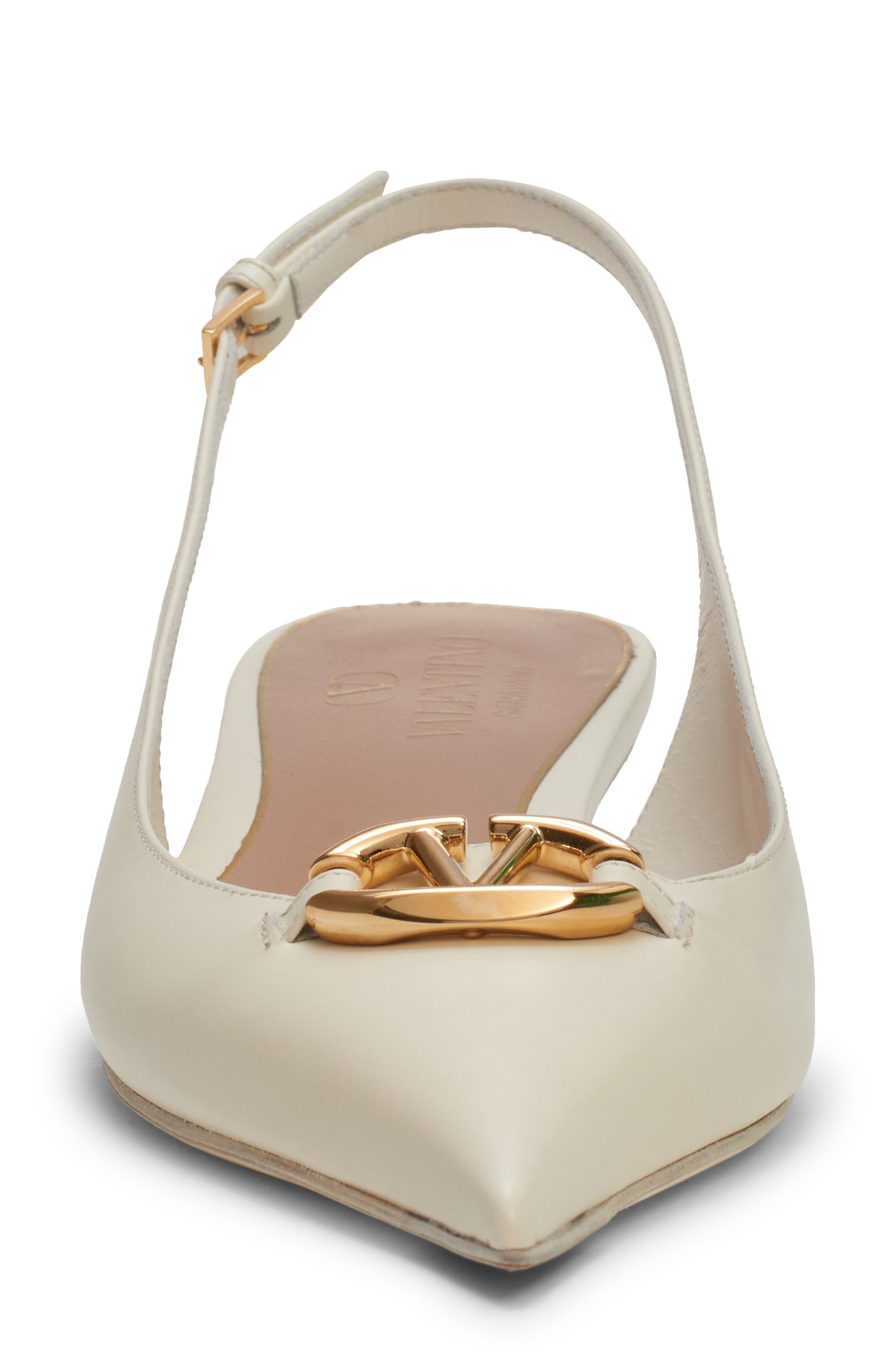 VLOGO Moon Pointed Toe Slingback Pump, Alternate, color, IVORY