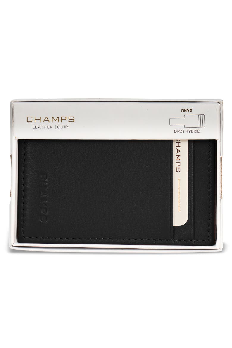 Onyx Leather RFID Hybrid Card Case, Alternate, color, BLACK