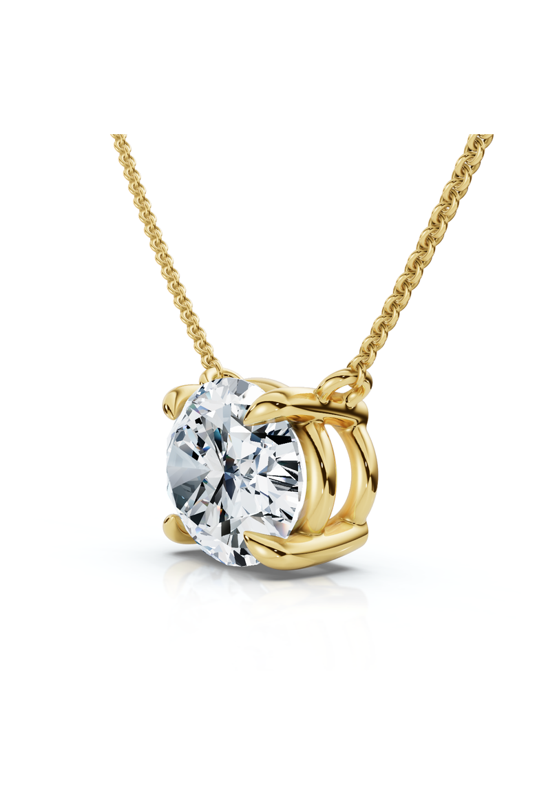 Certified 2Ct Diamond Oval Solitaire Pendant 14k Gold 18" Womens Chain Lab Grown, Main, color, Yellow Gold