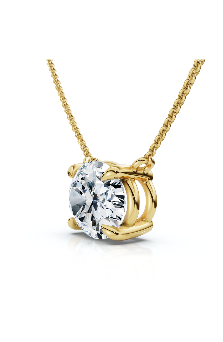 Bliss Diamond Certified 2Ct Diamond Oval Solitaire Pendant 14k Gold 18" Womens Chain Lab Grown, Main, color, Yellow Gold