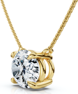 Bliss Diamond Certified 2Ct Diamond Oval Solitaire Pendant 14k Gold 18" Womens Chain Lab Grown